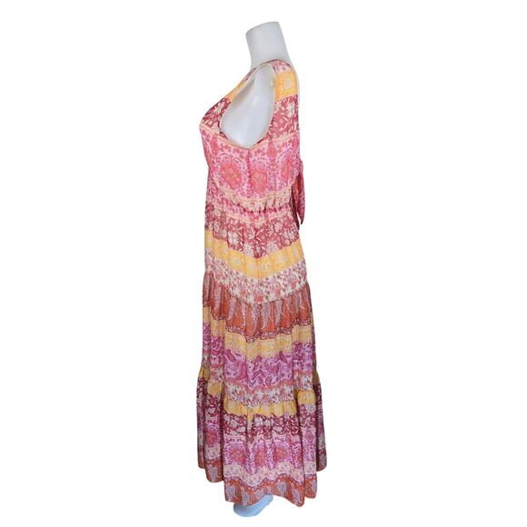 Gabby Style Bohemian Gypsy Flirty Sleeveless Tiered Ruffle Women's Maxi Dress 8 - Picture 2 of 5